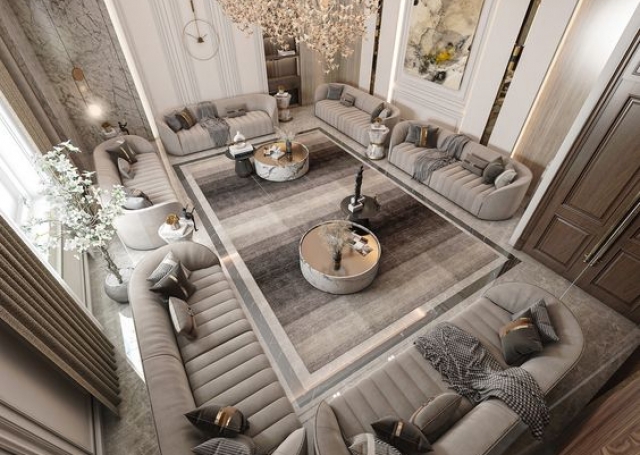 THIẾT KẾ NỘI THẤT PHÒNG KHÁCH TÂN CỔ ĐIỀN / CỔ ĐIỂN